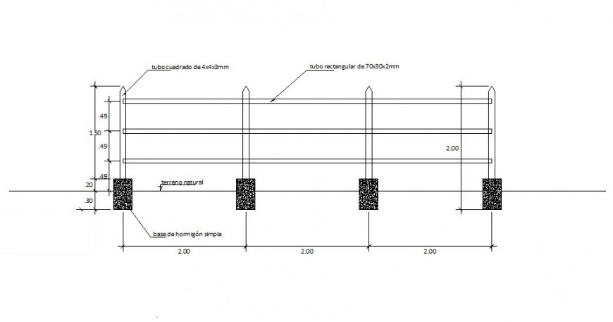 Railing Detail Drawing In Autocad File