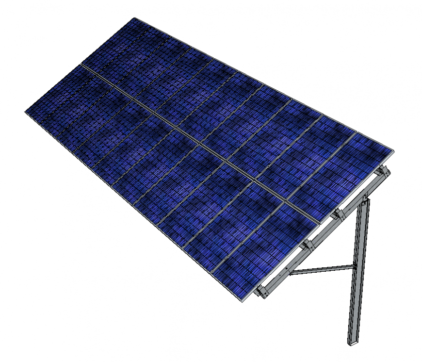 Solar panel 3d model detail structure layout sketch-up file